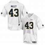 Notre Dame Fighting Irish Men's Greg Malley #43 White Under Armour Authentic Stitched College NCAA Football Jersey MJW6799ID